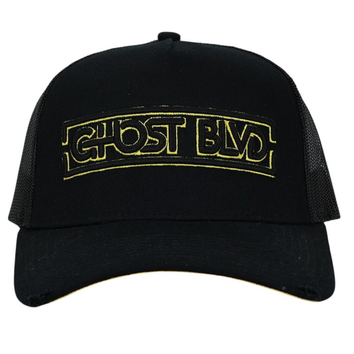 Ghost Blvd Trucker Cap ‘Black & Yellow’