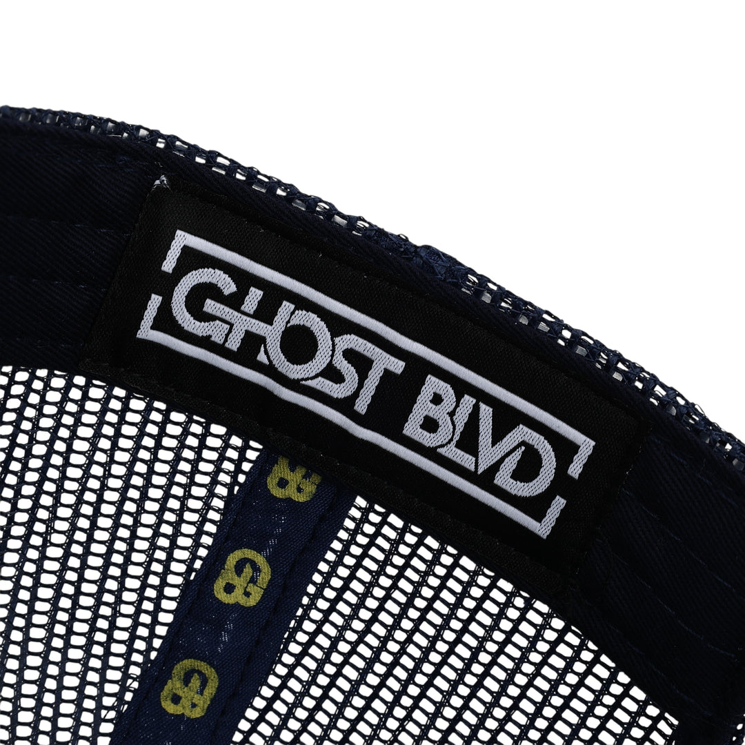 Ghost Blvd Trucker Cap ‘Navy & Yellow’